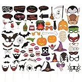 72-Pack of Halloween Photo Booth Props - Photobooth Selfie Prop Sticks, Party Supplies, Booth Accessories