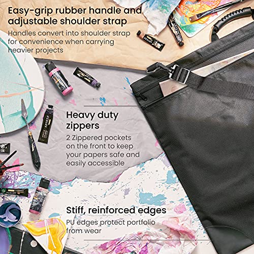 Arteza Art Portfolio Case, 20 x 26 inches, Black, Large Soft Art