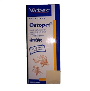 Virbac Nutrition Ostopet Calcium and Multivitamin Pet Supplement for Strong Bones and Fast Growth 150ML (Pack of 3)
