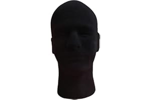 FOGCROLL 11.81" Styrofoam Wig Head - Foam Mannequin Wig Stand and Holder - Style, Model And Display Hair, Hats and Hairpieces - For Home, Salon and Travel,Black Pack of 1