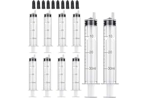 Gufastoe 30ml Syringes with Caps (Pack of 10) for Industrial & Scientific
