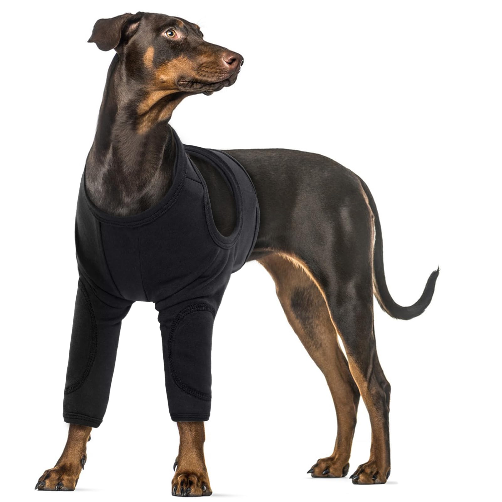 Dog Body Suit with Legs, Protection for Front Limb Injuries Helps Limit Licking after Elbow Surgery(Black, 3XL)