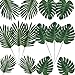 Giftown 24 Pcs 2 Kinds Artificial Palm Leaves with Stems Tropical Faux Leaves Safari Leaves Hawaiian Luau Party Suppliers Decorations Tiki,Aloha Jungle Beach Birthday Leave Table Decorations