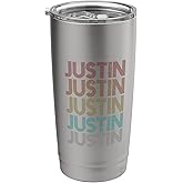 Retro Vintage JUSTIN Stainless Steel Insulated Tumbler