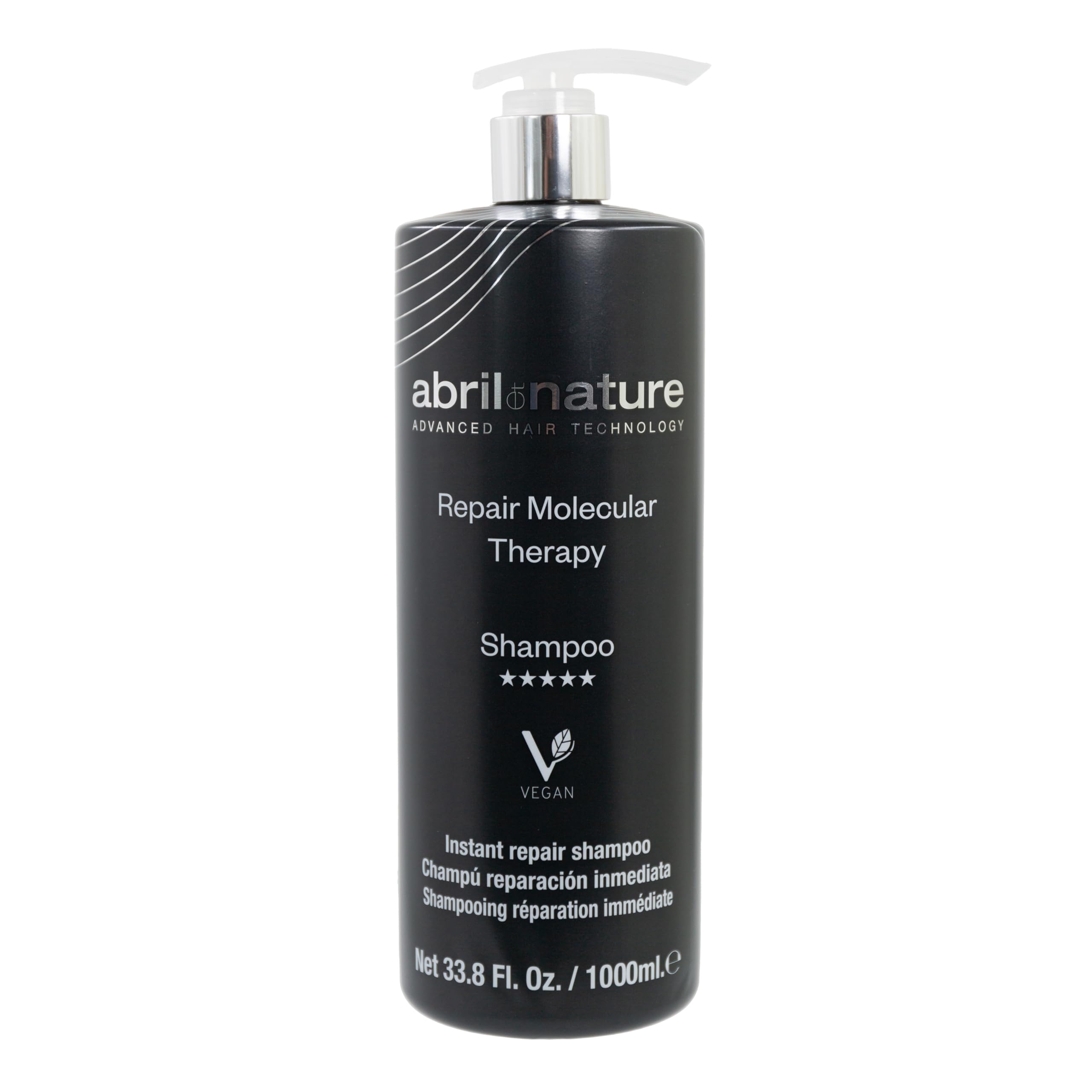 abril et nature - Professional Shampoo Molecular Therapy - For Extremely Damaged, Overprocessed, or Aging Hair - Restructures, Repairs, and Fills the Hair Fiber - Healthy and Strong Hair - 1000 ml