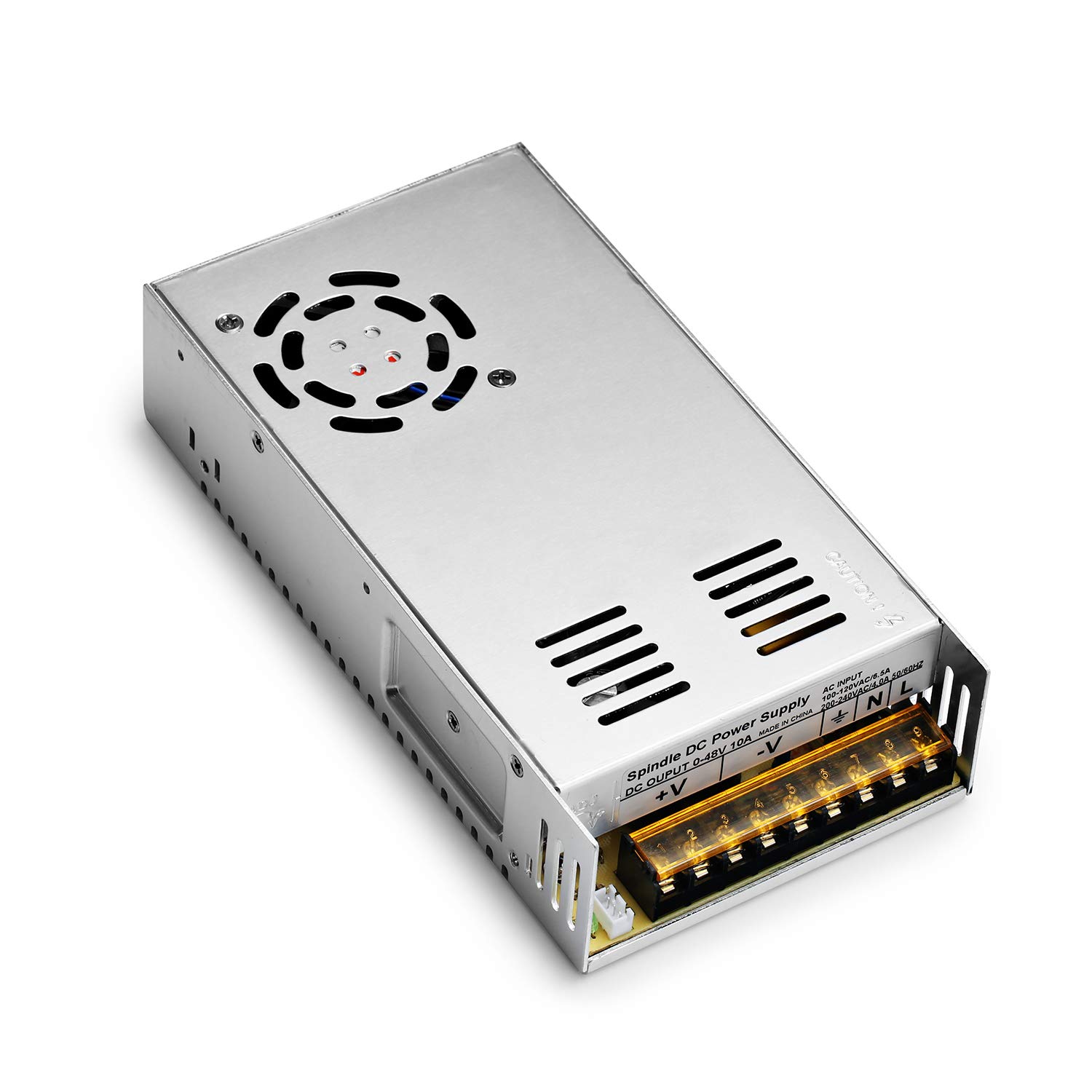 Air-Cooled 300W Brush DC Spindle Motor with 0-48V Output Adjustable Switching Power Supply, 52mm Clamp & ER11 Collet, ideal for CNC Machining