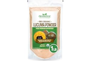 HerbaZest Lucuma Powder Organic – 16oz (454g) – Vegan & USDA Certified – Delicious & Fiber Packed – Tasty Addition to Smoothies, Desserts, Ice Cream & More – Not a Sugar Substitute