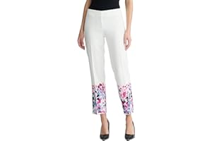 Kasper Womens Printed Straight Leg Ankle PantDress Pants