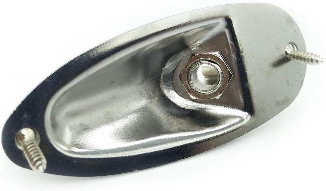 Boat Style 1/4" Loaded Guitar Pickup Output Jack Plug Socket plate and Screws ferrule for Fender Strat Stratocater Style Electric Guitar (Chrome) - Image 3