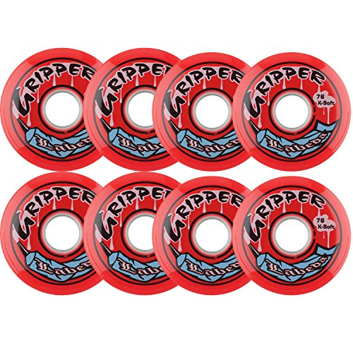 Labeda Wheels 80mm /76mm Hilo Gripper Red X-Soft Inline Indoor Roller Hockey 76A