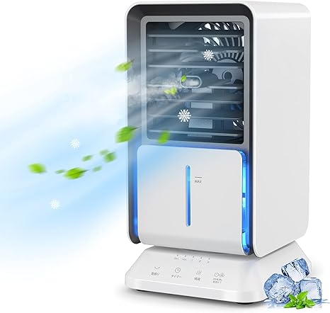 Amazon Co Jp 21年最新版 Ansolo 冷風機 冷風扇 扇風機 小型 自動首振り 冷風扇風機 強力 卓上冷風機 風力3階段切替 タイマー設定 給水お知らせ機能 ミニクーラー Led付き 上下角度調整 送風 加湿 冷却 空気清浄 熱中症対策 省エネ スポットエアコン スポット クーラー
