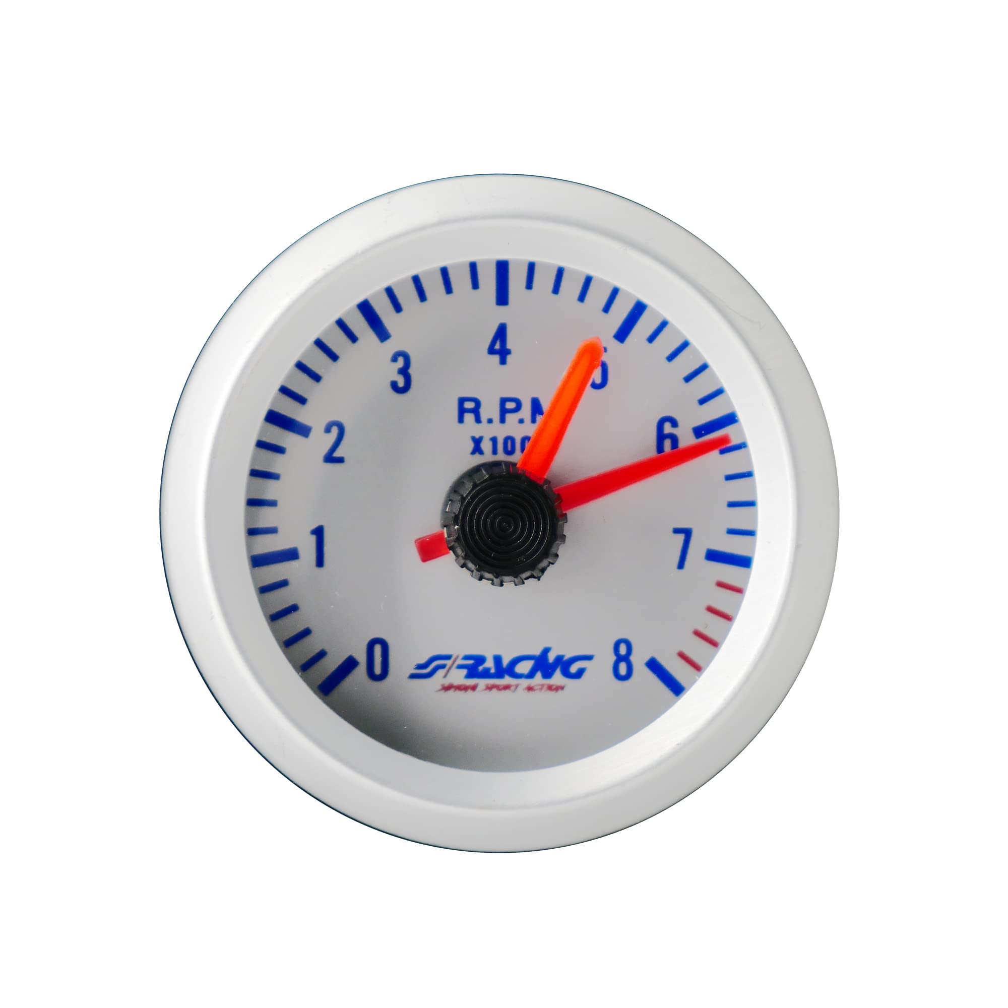 Simoni Racing TM/SB Tachometer, 0-8000 rpm Gauge, Silver Background