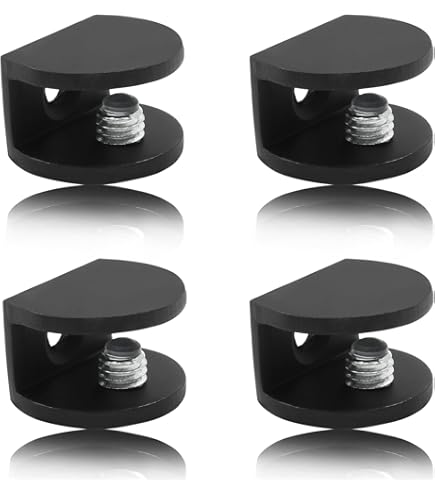2 Soportes Ajustables Para Estante De Vidrio, Abrazadera Negra Para Vidrio De 8 12 Mm Soporte De Pared Para Bano Sala De Estar Y Cocina 87355818