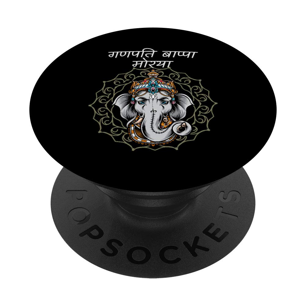 Ganeshotsav Gift: Ganpati Bappa Morya Hindu Sacred PopSockets Grip and Stand for Phones and Tablets