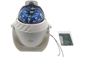 Odowalker Electronic LED Light Marine Digital Compass Suitable for Car Boat and Truck Black White