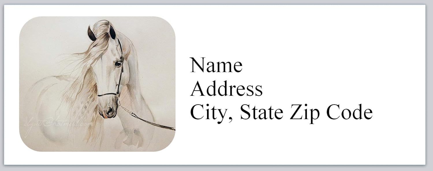 150 Personalized Return Address Labels White Horse (hc 1) Amazon.ca Office Products