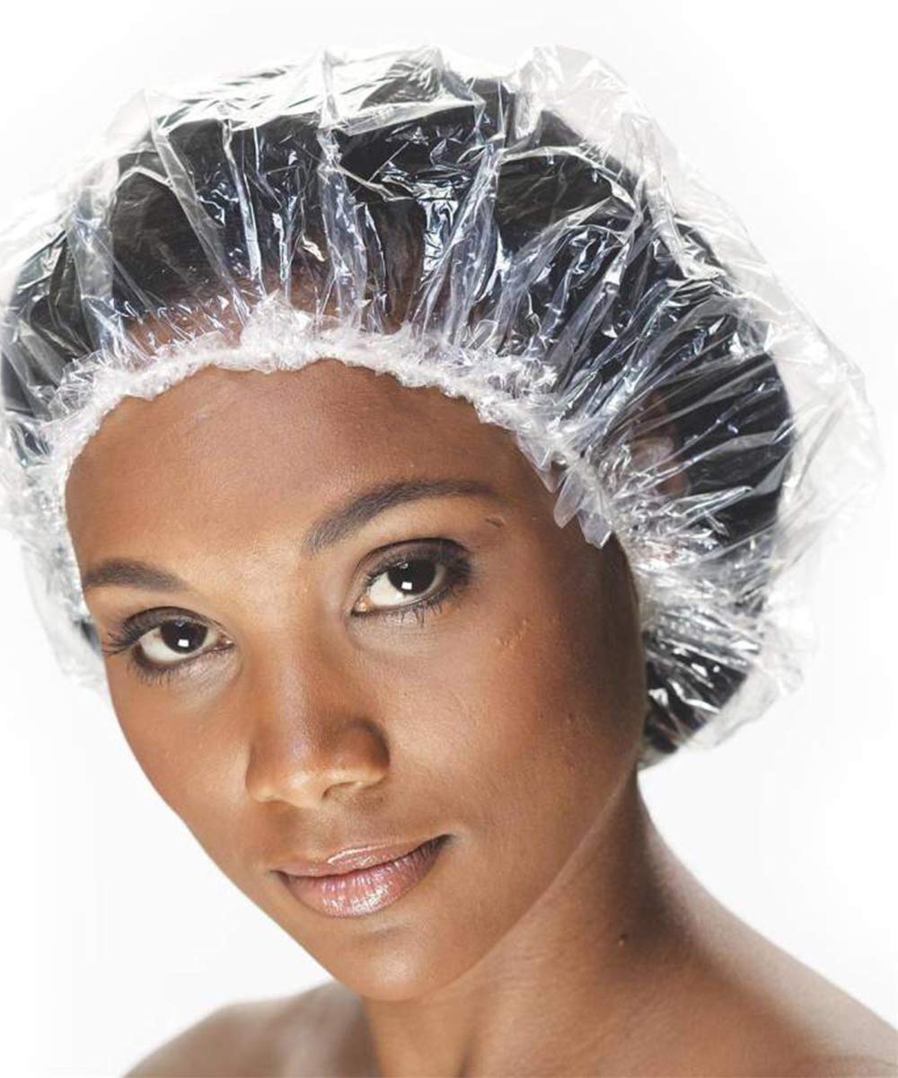 Vextronic Disposable Shower Caps 100PCS, Individually Wrapped Larger and Thicker Shower Cap Plastic Waterproof Shower Cap for Women Men, Spa, Home Use, Hotel and Hair Salon, Portable Travel : Beauty