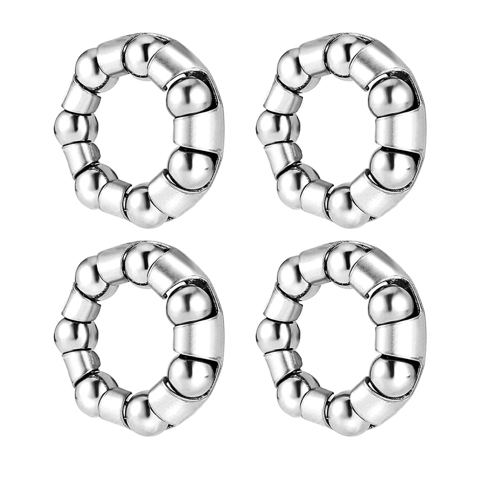 Yunmoxiao 4Pcs Bike Ball Bearing Retainer Replacement Mountain Bike Parts 3/16" x 7 Balls Bicycle Repair Accessories for Kids/Stretch Bicycle MTB Bicycle Ball Bearings Bracket Front Wheel