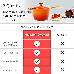 Healthy Choices 2 Quart Enameled Cast Iron Sauce