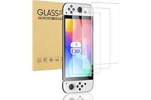 avakot 3 Pack Screen Protector for Switch Oled 7 Inch 2021 | Touch Sensitive Tempered Film for Switch Oled 2021 | Ultra Thin Anti-Scratch Tempered Glass Screen Protector for Switch Oled 2021