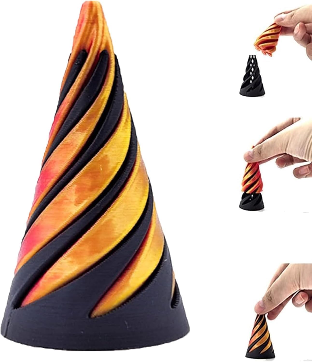 Photo 1 of TKAART Impossible Cone, 3D Printed Spiral Cone Fidget Toy, Mini Cone Pass Through Pyramid Fidget Toy, Impossible Pyramid Passthrough Sculpture, Anxiety Relief Toy