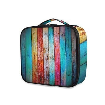 Amazon Com Lupinz Color Wood Floor Pattern Cosmetic Bag Wash