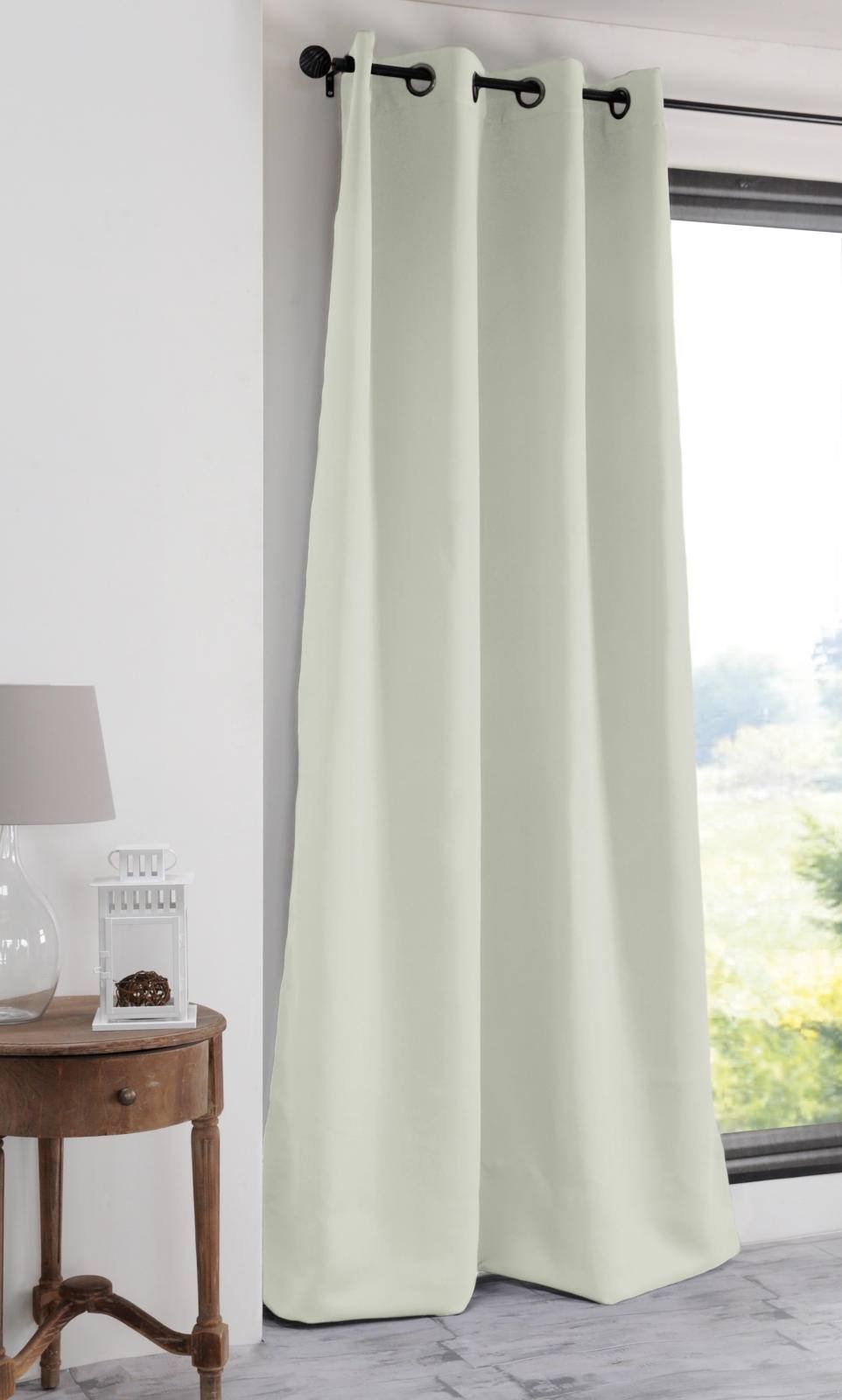 LOVELY CASA Notte Blackout Curtain Polyester, polyester, off-white, 250x135 cm