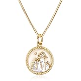 Nisgoin Mustard Seed Necklace- 925 Sterling Silver/Gold Faith Necklacec for Women Her Round Pendant with Mountain Design Inspirational Religious Christian Jewelry Gifts