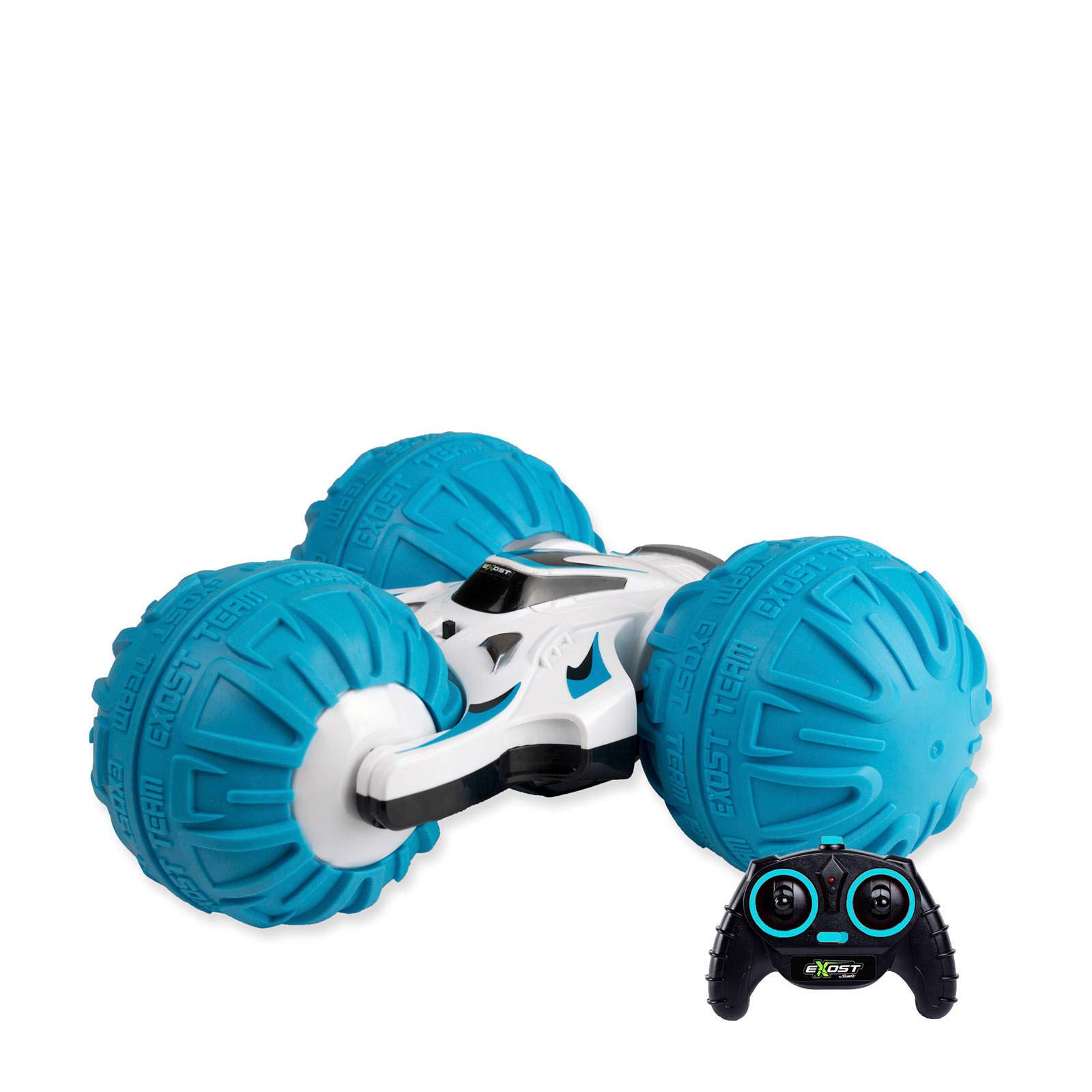 Exost - COCHE Con Radio Control MX 360 Does Not Apply Remote Controlled Car-360 Tornado Spheric Medium-Shockproof Tyres-Driving on 2 Sides Blue-Fun Toy for Child, 20254, One Size