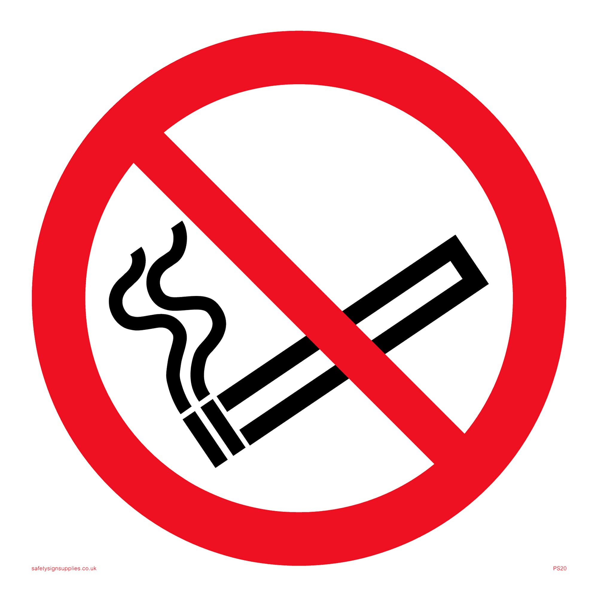 Pack of five - No Smoking Symbol Sign - 150x150mm - S15