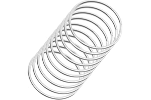 SUNTQ Macrame Hoops Ring for Dream Catcher Metal Crafts Round Brass Plated (Silver,Pack of 10) (2 inch, Silver)