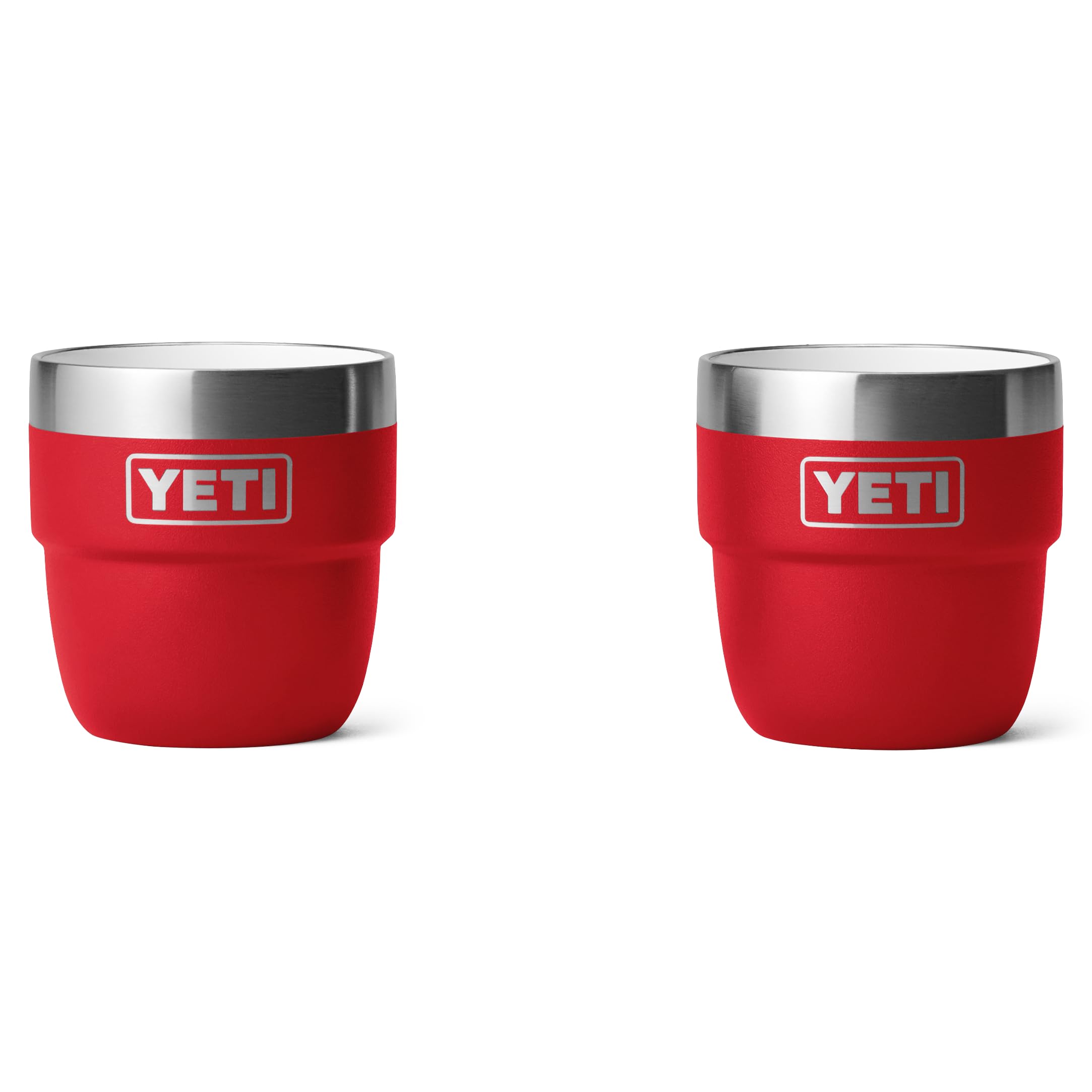 YETI Rambler Espresso Cup, Vacuum Insulated Stainless Steel Stackable Cup, Rescue Red, 2 Pack 4 oz (118 ml)