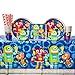 Party Robots Party Supplies Pack for 16 Guests | 24 Straws, 16 Dinner Plates, 16 Luncheon Napkins, 16 Cups, and Table Cover | Celebrate Your Boy’s Birthday with These Robot Birthday Party Supplies