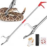 78" Snake Grabber, Collapsible Stainless Steel Snake Catcher with Lock | Humane Rattle Snake Catcher Handing Tool with Wide Jaw, Professional Heavy Duty Snake Tongs