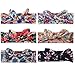 habibee Women Headbands DIY Turban Headwraps Hair Band Bows Accessories for Fashion Or Sport (Boho Floral 6pcs)