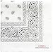 Soophen Paisley One Dozen Cowboy Bandanas (White 22 X 22 in , 12-Pack)
