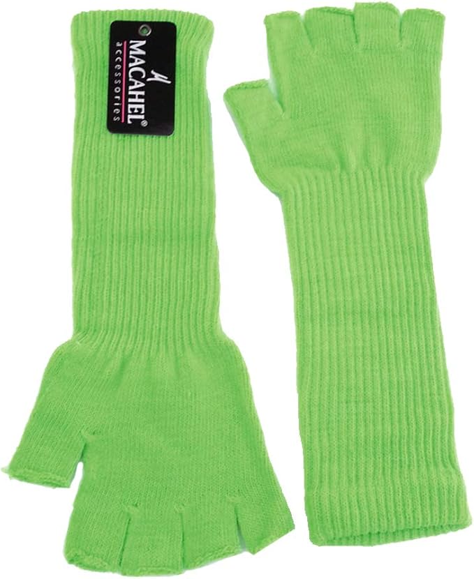 Ladies Neon Funky Fingerless Gloves (Green) Amazon.co.uk Clothing