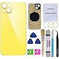 Perzework Back Glass Replacement for iPhone 14 6.1-inches with Reparing Tool Kit and Pre-Installed Adhesive (Yellow)