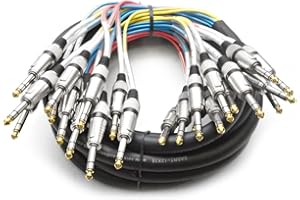 SEISMIC AUDIO 12 Channel 1/4" TRS Snake Cable - 15 Feet Long - Serviceable Ends - Pro Audio Effects Snake for Live Live, Recording, Studios, and Gigs - Patch, Amp, Mixer, Audio Interface 15'