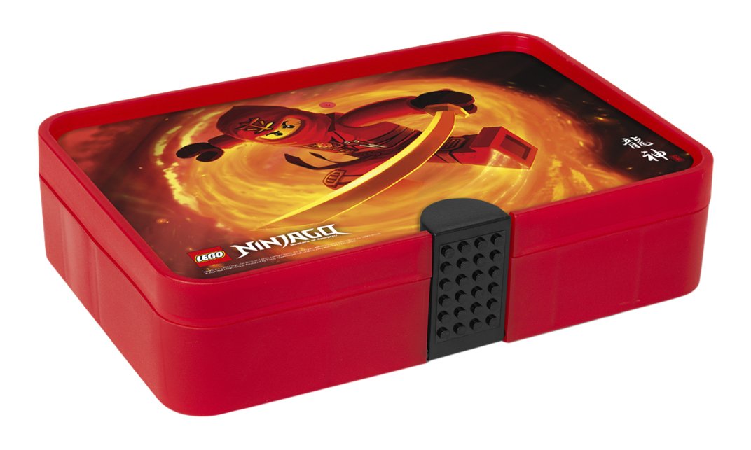 Boîte de tri LEGO Ninjago, Boîte de rangement / conteneur à 11 compartiments, rouge transparent