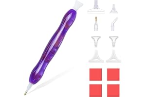 RECORDARME Diamond Painting Pen, Diamond Painting Accessories Tools Pen with Wax and Tips, Ergonomic Diamond Art Drill Pen, Comfort Grip and Faster Drilling (Purple)