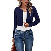 Newshows Cropped Cardigan Sweaters for Women 2025 Crew Neck Button Down Open Front Knit Bolero Shrugs