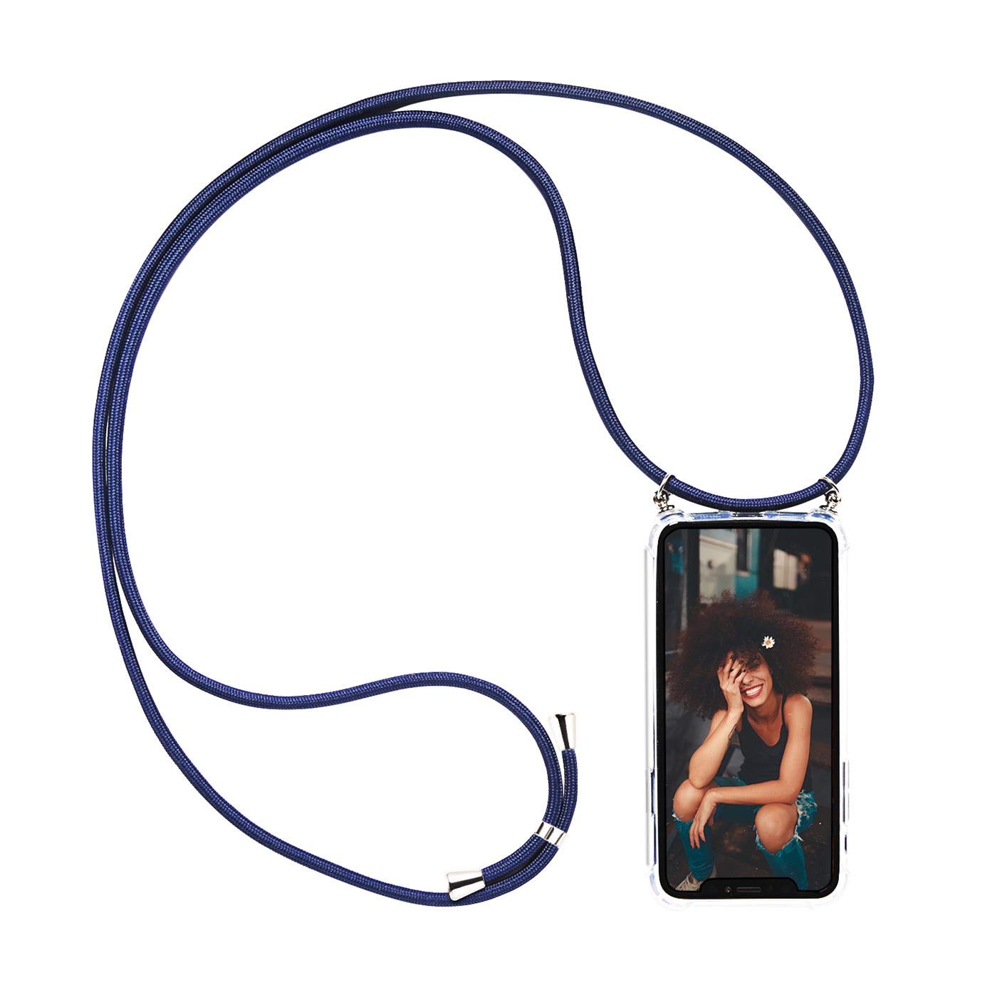 Verco Necklace Case for iPhone 11, Shockproof Phone Silicone Cover for Apple iPhone 11 Bumper with Neck Cord Rope[Adjustable Length Lanyard], Blue