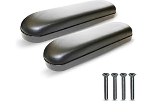 Healthline Padded Armrests for Wheelchair, Universal Arm Pads Replacement Black, 14’ Full Length (2)