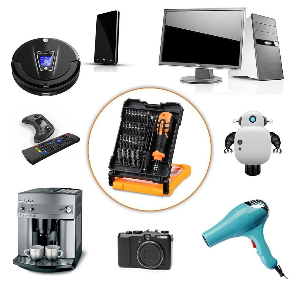 FLOUREON 33 in 1 Precision Screwdriver Set Mini Screwdriver Magnetic Repair Tool Kit of Torx/Flat/Hex/Phillips/Pentalobe/Nut Drivers Electronics Repair Kits for iPhone, iPad, Laptop, Watches and More