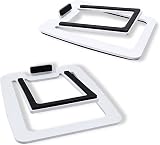 Sanyun SW601 Tilted Desk Speaker Stands Pair White 15° 2-3 inch Speakers