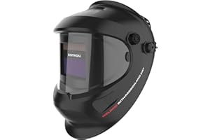 DOMHOAI Welding Helmet Auto Darkening True Color, 1/1/1/2 Optical Clarity Solar Powered Welding Hood, Wide Shade 4/9-13 for TIG MMA/MIG ARC Grinding