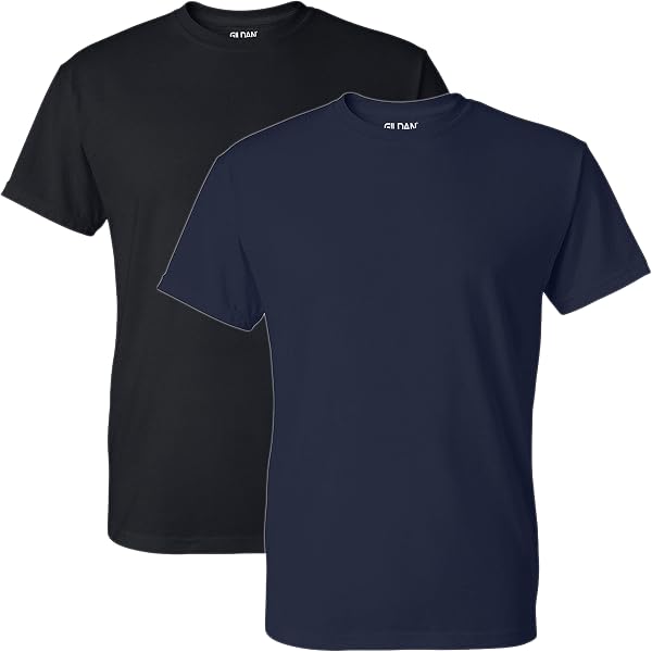 Gildan G500 T-Shirt Uomo - Pacco Da 2, Colori Indigo E Gravel, Taglia 2XL, 100% Cotone, 150 G/m²