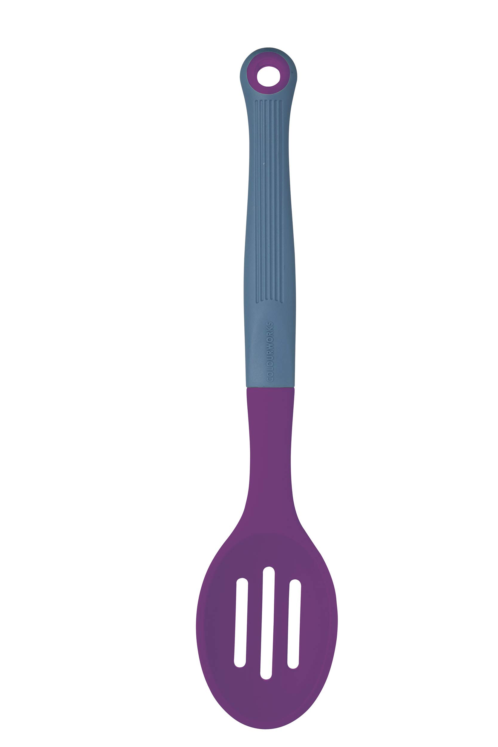 Colourworks Slotted Spoon, Silicone, Plum, 27 cm