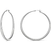 MILLA 14K Gold Hoop Earrings For Women, Silver Hoop Earrings & Rose Gold Earrings with Graduated Curvature